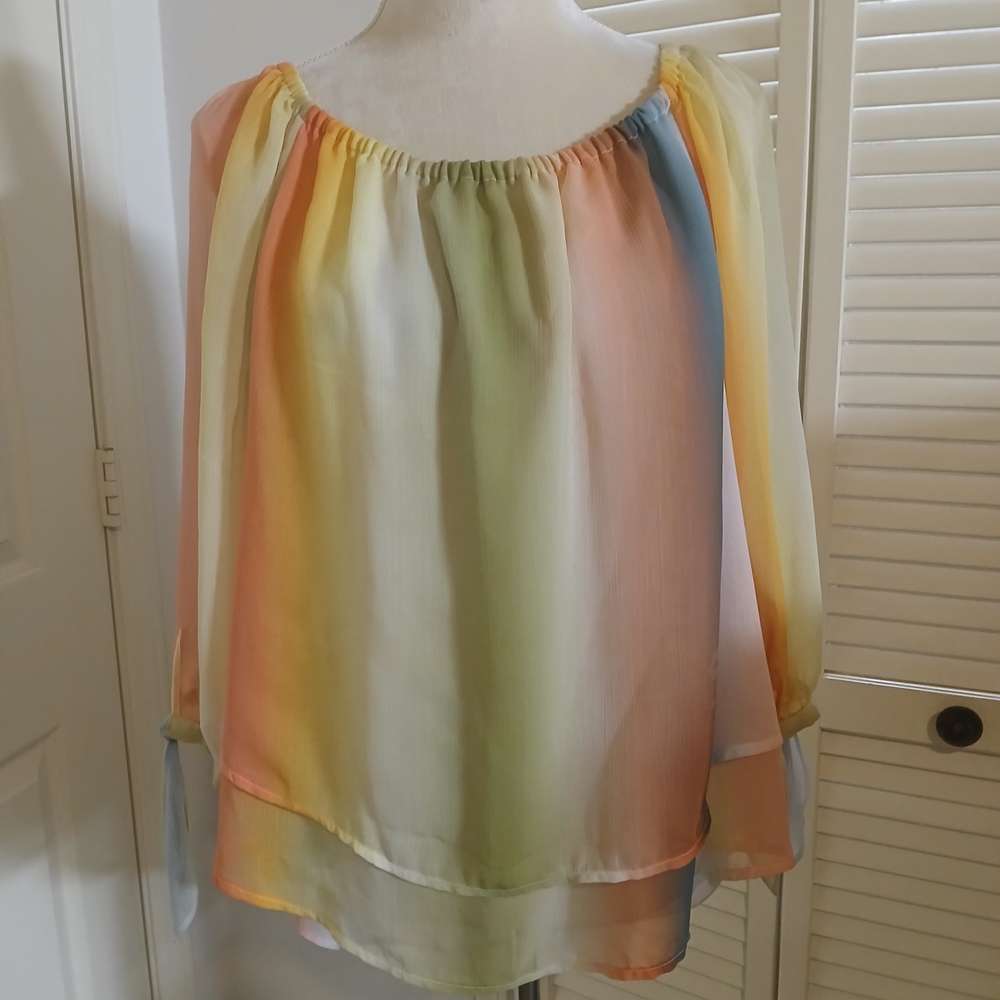 Elegant Multicolor Chiffon Blouse